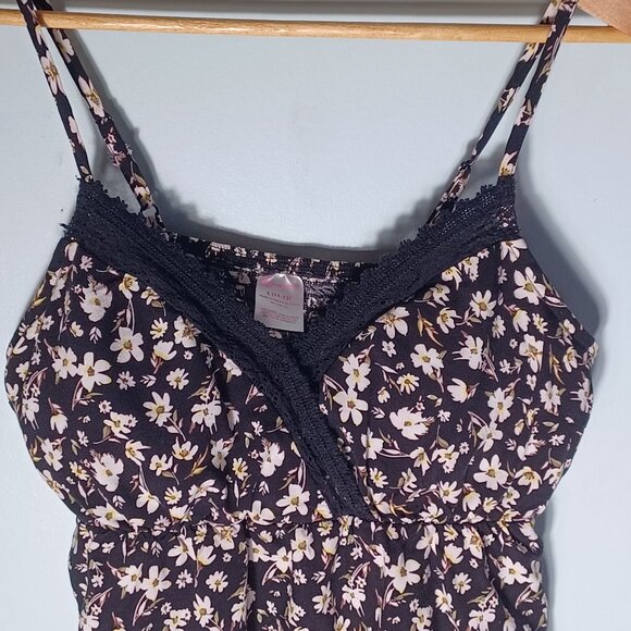 Womens Babydoll Cami Top Size Large Cottagecore Y2K Ditsy Floral Retro - Picture 2 of 9